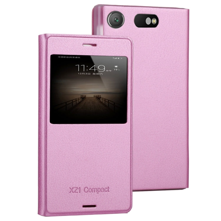 For Sony Xperia XZ1 Compact Litchi Texture Horizontal Flip Leather Case with Call Display ID