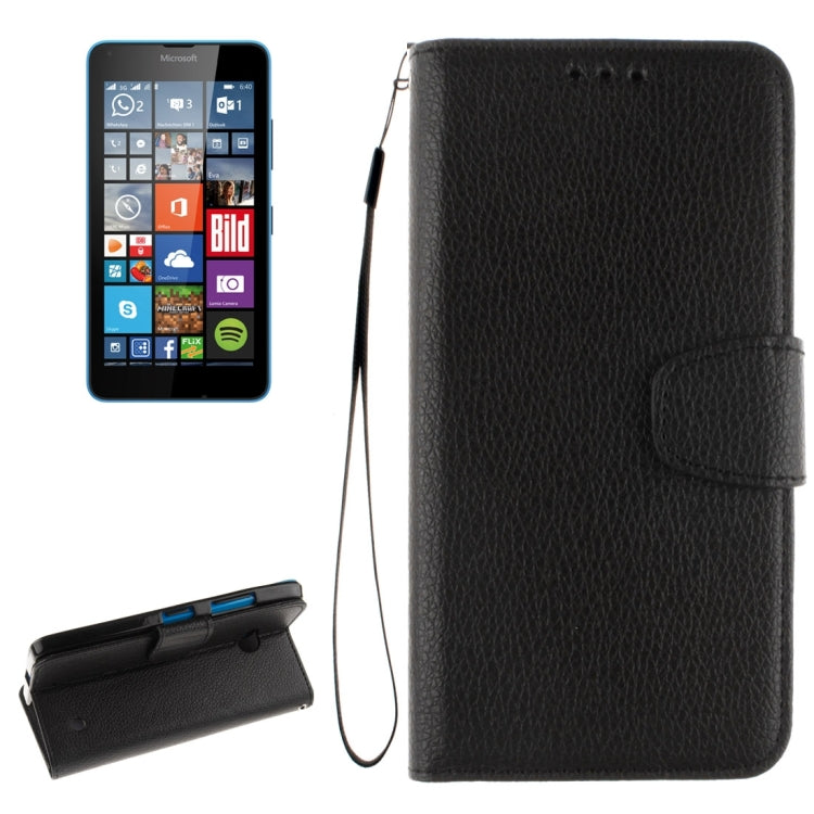 For Microsoft Lumia 640 Litchi Texture Horizontal Flip Leather Case with Holder & Card Slots & Wallet & Photo Frame & Lanyard