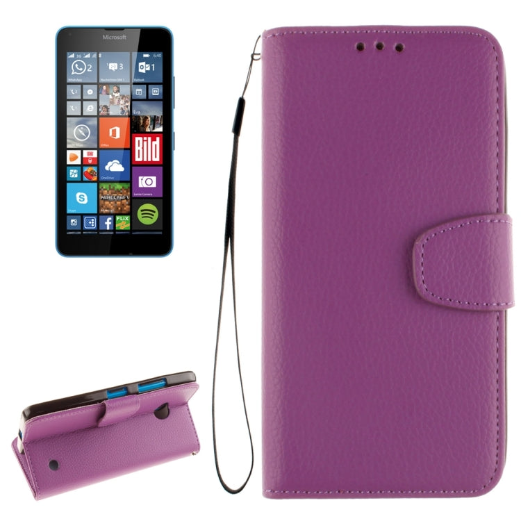 For Microsoft Lumia 640 Litchi Texture Horizontal Flip Leather Case with Holder & Card Slots & Wallet & Photo Frame & Lanyard