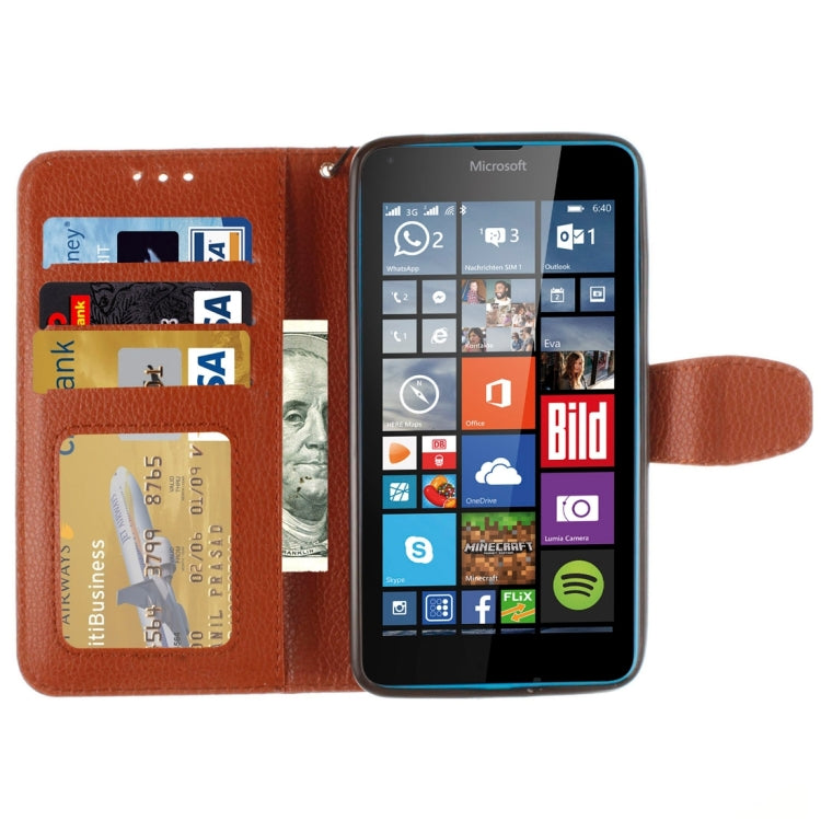 For Microsoft Lumia 640 Litchi Texture Horizontal Flip Leather Case with Holder & Card Slots & Wallet & Photo Frame & Lanyard