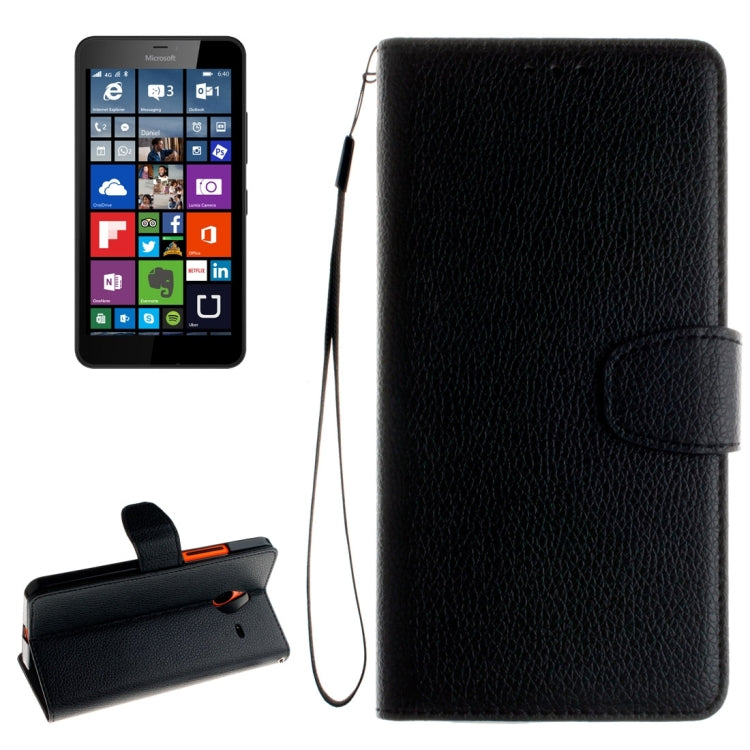 For Microsoft Lumia 640 XL Litchi Texture Horizontal Flip Leather Case with Holder & Card Slots & Wallet & Photo Frame & Lanyard