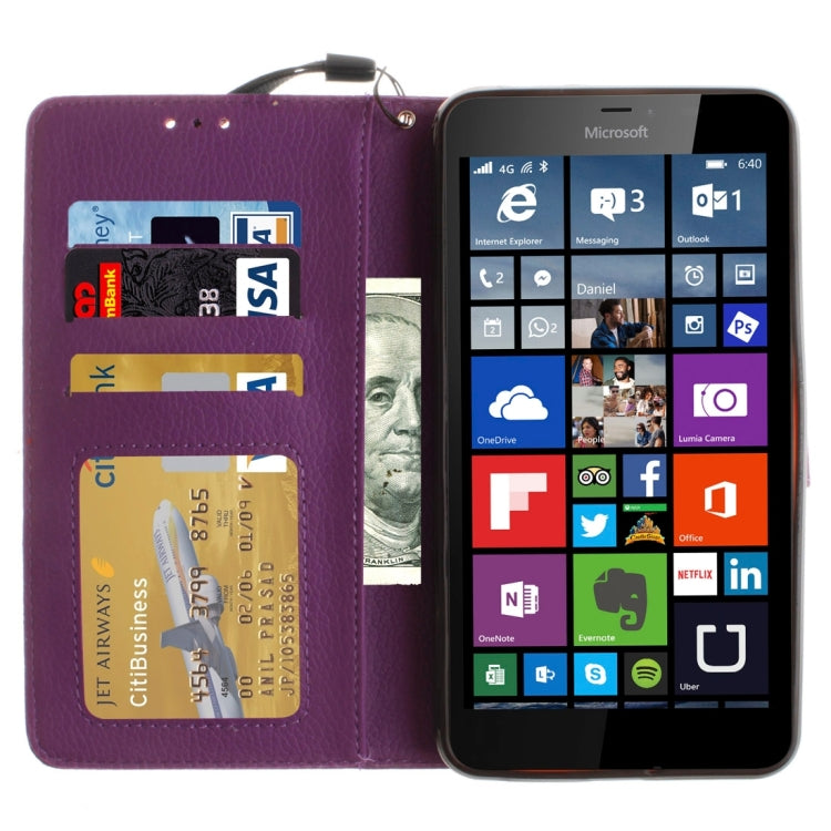 For Microsoft Lumia 640 XL Litchi Texture Horizontal Flip Leather Case with Holder & Card Slots & Wallet & Photo Frame & Lanyard