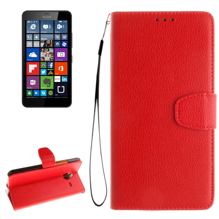 For Microsoft Lumia 640 XL Litchi Texture Horizontal Flip Leather Case with Holder & Card Slots & Wallet & Photo Frame & Lanyard