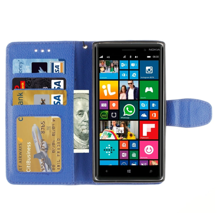For Nokia Lumia 830 Litchi Texture Horizontal Flip Leather Case with Holder & Card Slots & Wallet & Photo Frame & Lanyard