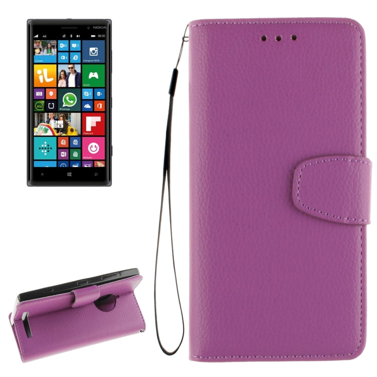 For Nokia Lumia 830 Litchi Texture Horizontal Flip Leather Case with Holder & Card Slots & Wallet & Photo Frame & Lanyard