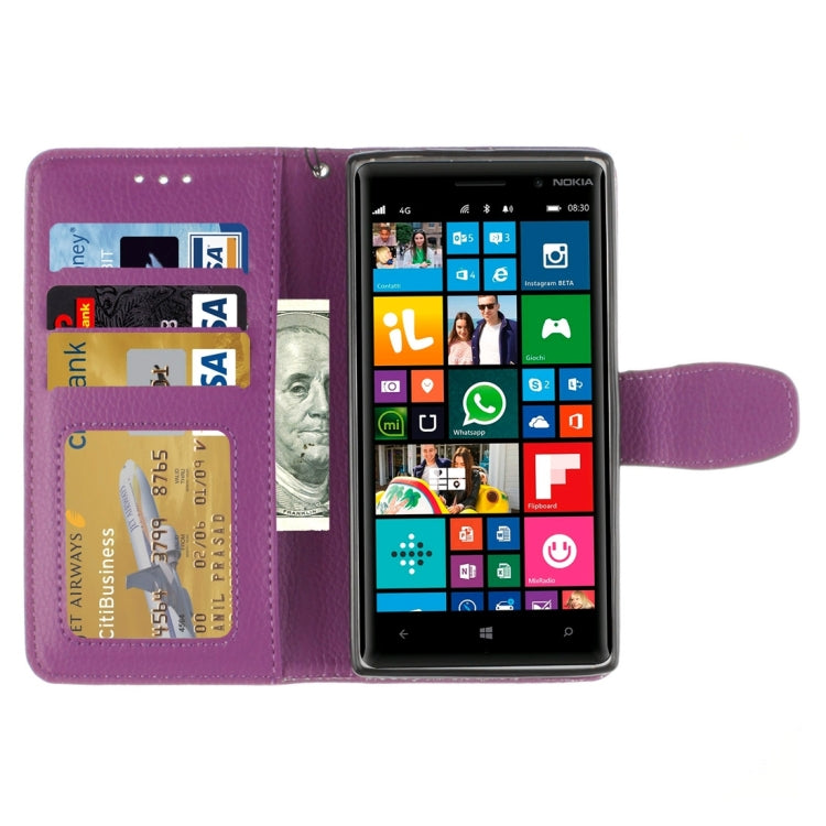 For Nokia Lumia 830 Litchi Texture Horizontal Flip Leather Case with Holder & Card Slots & Wallet & Photo Frame & Lanyard