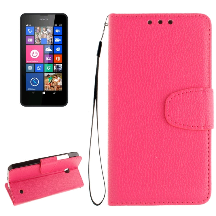 For Nokia Lumia 630 / 635 Litchi Texture Horizontal Flip Leather Case with Holder & Card Slots & Wallet & Photo Frame & Lanyard