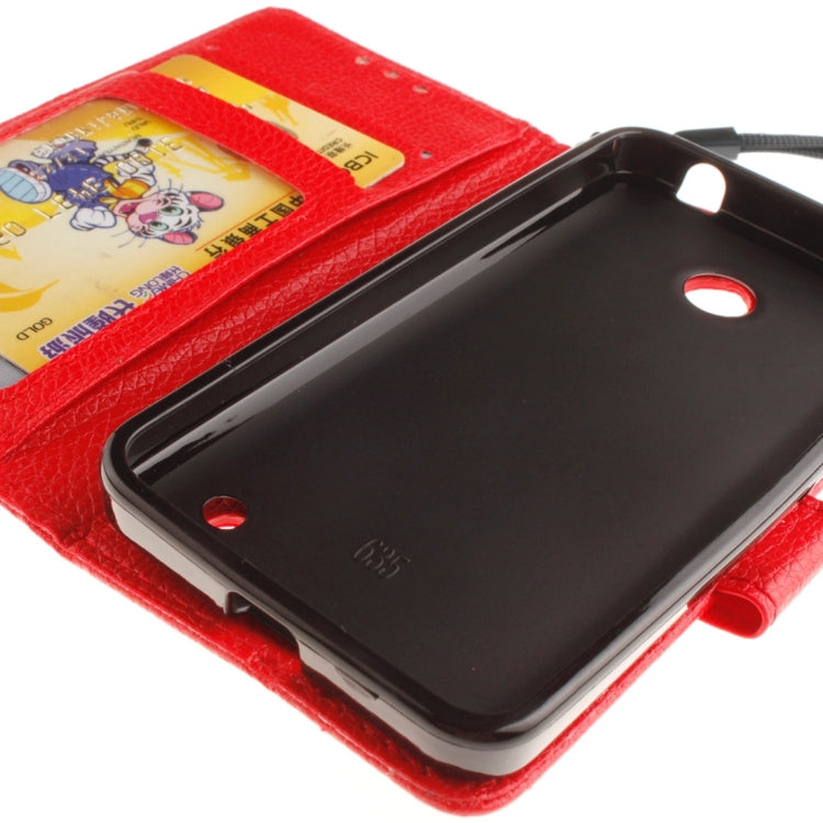 For Nokia Lumia 630 / 635 Litchi Texture Horizontal Flip Leather Case with Holder & Card Slots & Wallet & Photo Frame & Lanyard