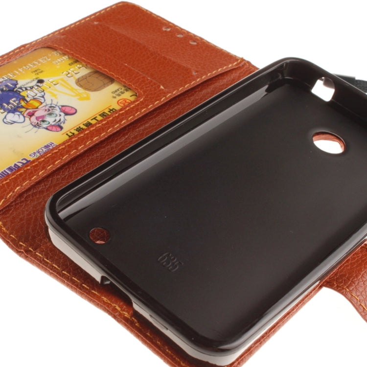 For Nokia Lumia 630 / 635 Litchi Texture Horizontal Flip Leather Case with Holder & Card Slots & Wallet & Photo Frame & Lanyard