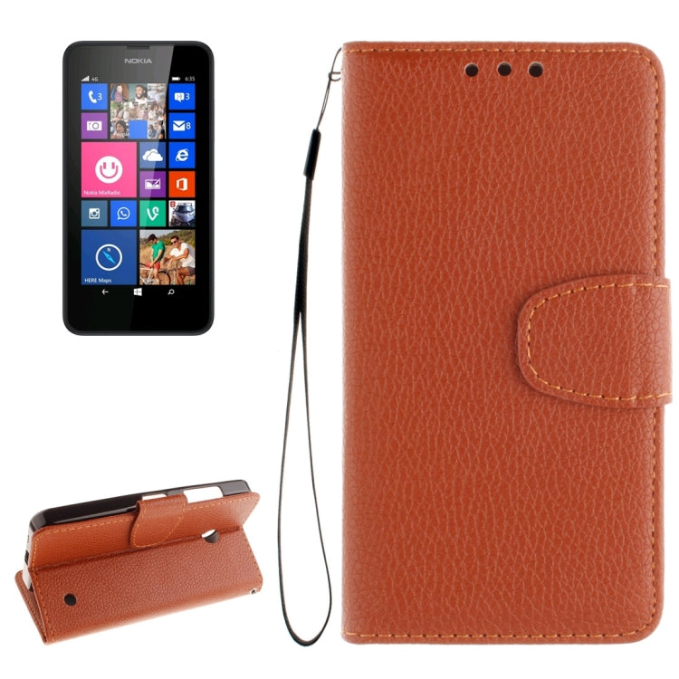 For Nokia Lumia 630 / 635 Litchi Texture Horizontal Flip Leather Case with Holder & Card Slots & Wallet & Photo Frame & Lanyard