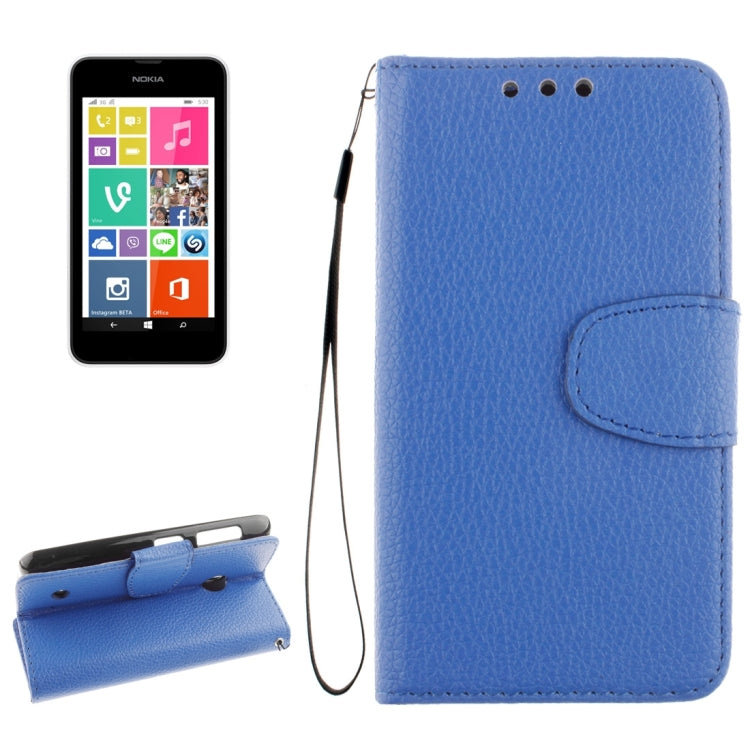 For Nokia Lumia 530 Litchi Texture Horizontal Flip Leather Case with Holder & Card Slots & Wallet & Photo Frame & Lanyard