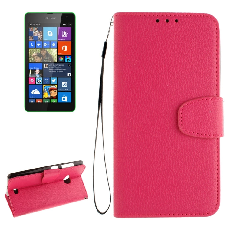 For Microsoft Lumia 535 Litchi Texture Horizontal Flip Leather Case with Holder & Card Slots & Wallet & Photo Frame & Lanyard