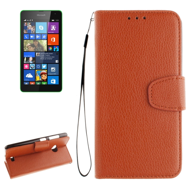 For Microsoft Lumia 535 Litchi Texture Horizontal Flip Leather Case with Holder & Card Slots & Wallet & Photo Frame & Lanyard