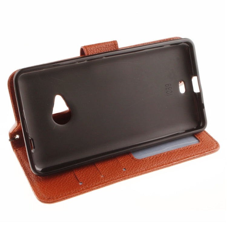 For Microsoft Lumia 535 Litchi Texture Horizontal Flip Leather Case with Holder & Card Slots & Wallet & Photo Frame & Lanyard