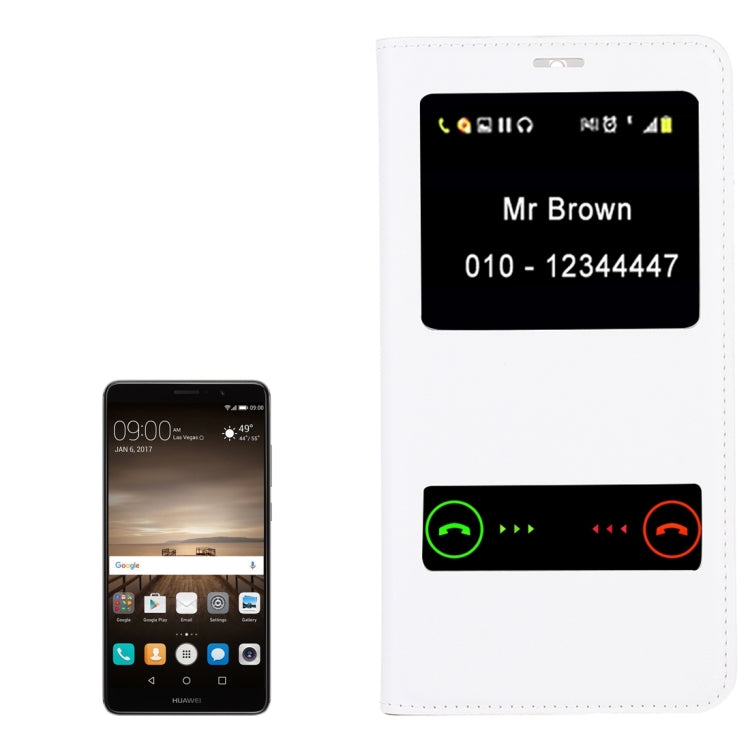 For Huawei Mate 9 Horizontal Flip Leather Case with Caller ID Display & Sleep / Wake-up Function
