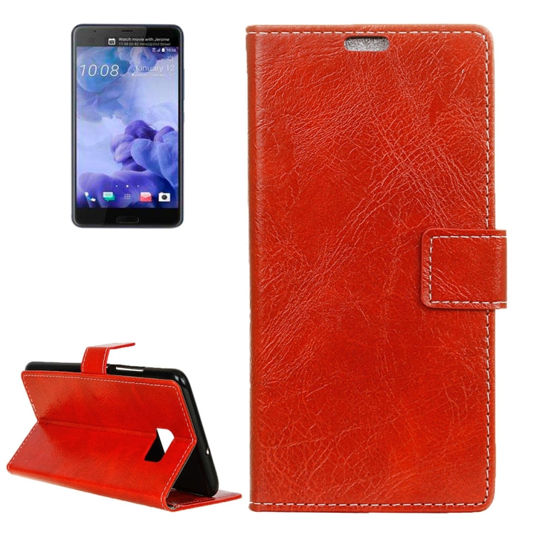 For HTC U Ultra Retro Crazy Horse Texture Horizontal Flip Leather Case with Holder & Card Slots & Wallet & Photo Frame