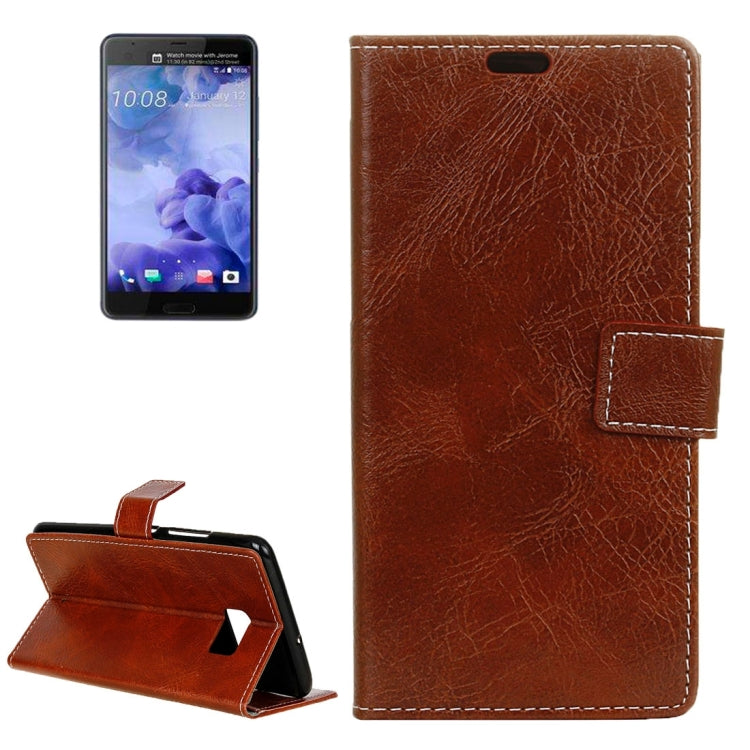 For HTC U Ultra Retro Crazy Horse Texture Horizontal Flip Leather Case with Holder & Card Slots & Wallet & Photo Frame