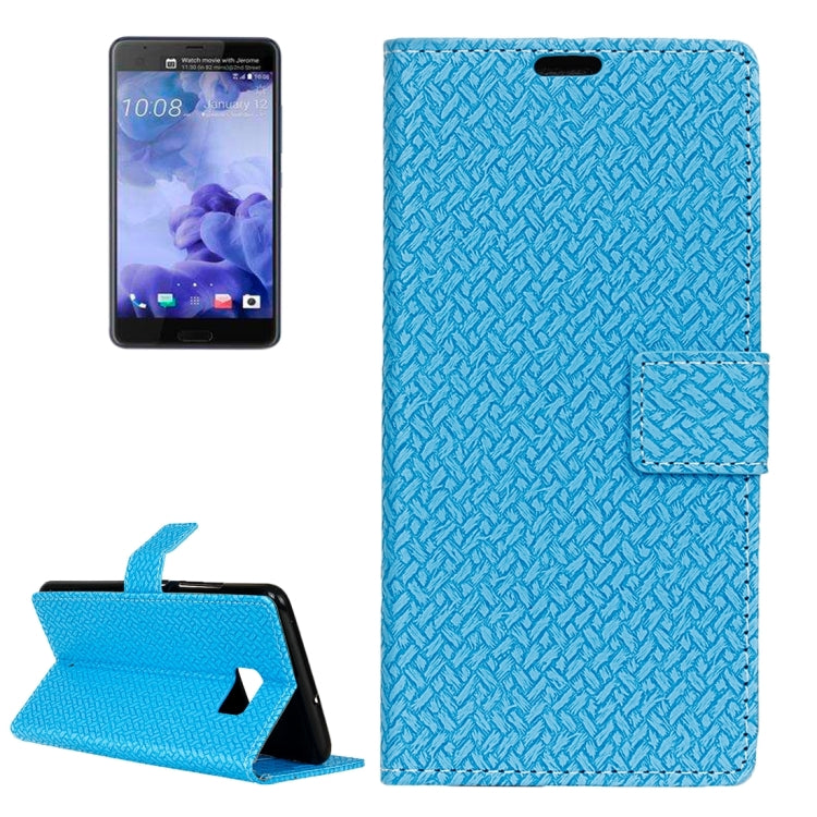 For HTC U Ultra Knit Texture Horizontal Flip Leather Case with Holder & Card Slots & Wallet & Photo Frame