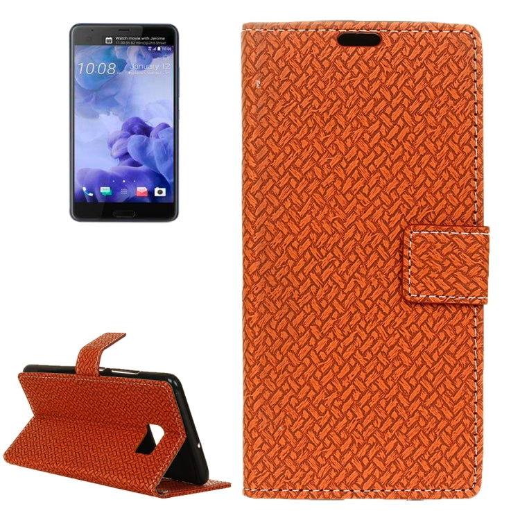 For HTC U Ultra Knit Texture Horizontal Flip Leather Case with Holder & Card Slots & Wallet & Photo Frame