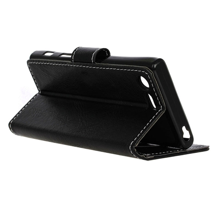 For Sony Xperia XZ1 Retro Crazy Horse Texture Horizontal Flip Leather Case with Holder & Card Slots & Wallet & Photo Frame