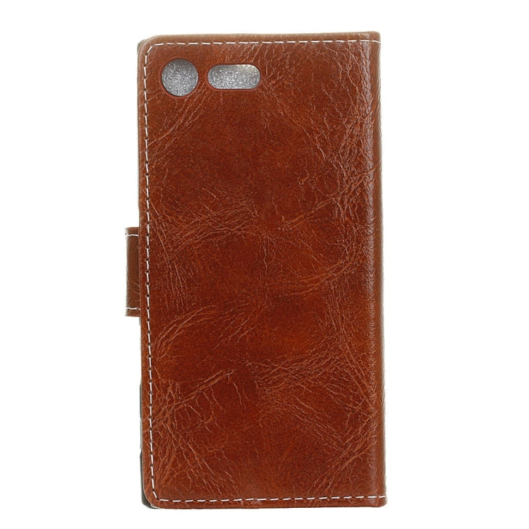 For Sony Xperia XZ1 Retro Crazy Horse Texture Horizontal Flip Leather Case with Holder & Card Slots & Wallet & Photo Frame