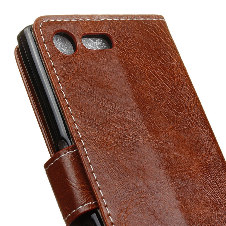 For Sony Xperia XZ1 Retro Crazy Horse Texture Horizontal Flip Leather Case with Holder & Card Slots & Wallet & Photo Frame