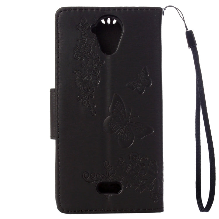 Pressed Flowers Butterfly Pattern Horizontal Flip Leather Case for Wiko U Feel Lite, with Magnetic Buckle & Holder & Card Slots & Wallet