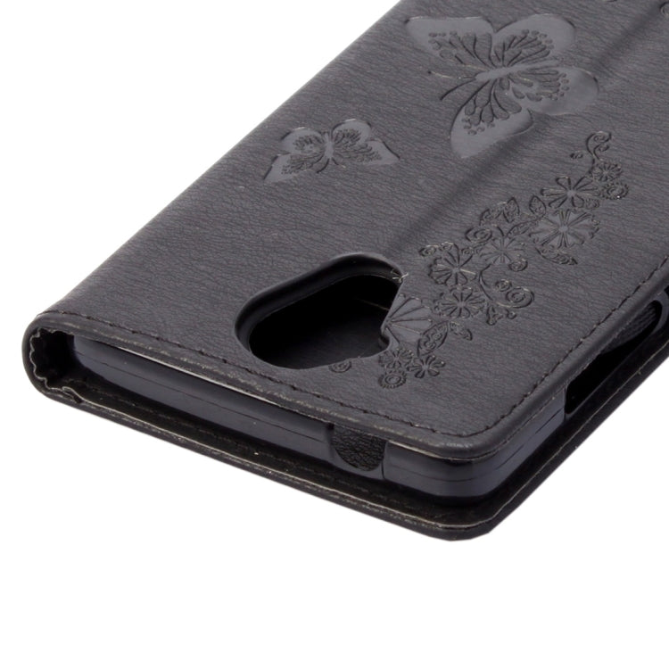 Pressed Flowers Butterfly Pattern Horizontal Flip Leather Case for Wiko U Feel Lite, with Magnetic Buckle & Holder & Card Slots & Wallet