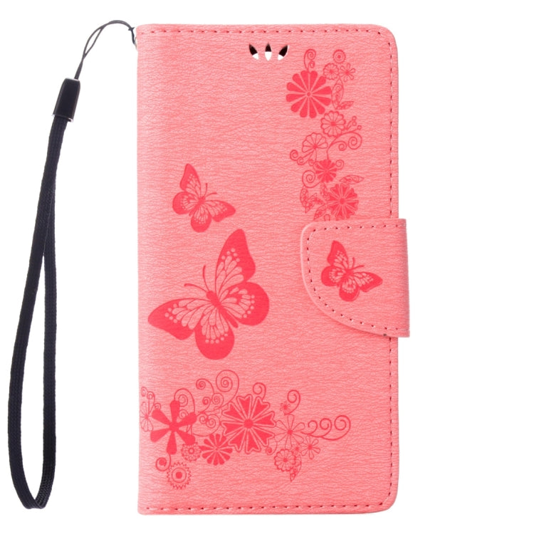 Pressed Flowers Butterfly Pattern Horizontal Flip Leather Case for Wiko U Feel Lite, with Magnetic Buckle & Holder & Card Slots & Wallet
