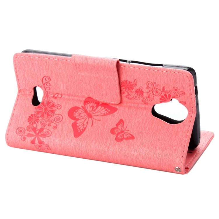 Pressed Flowers Butterfly Pattern Horizontal Flip Leather Case for Wiko U Feel Lite, with Magnetic Buckle & Holder & Card Slots & Wallet