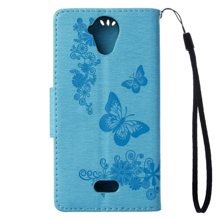 Pressed Flowers Butterfly Pattern Horizontal Flip Leather Case for Wiko U Feel Lite, with Magnetic Buckle & Holder & Card Slots & Wallet