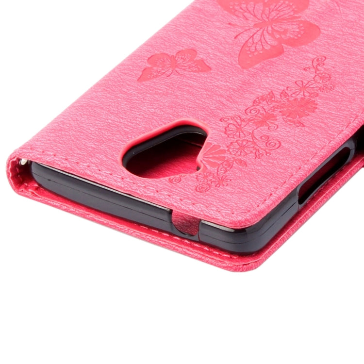 Pressed Flowers Butterfly Pattern Horizontal Flip Leather Case for Wiko U Feel Lite, with Magnetic Buckle & Holder & Card Slots & Wallet