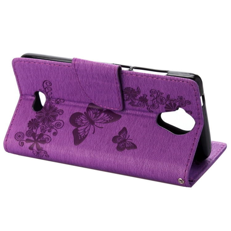 Pressed Flowers Butterfly Pattern Horizontal Flip Leather Case for Wiko U Feel Lite, with Magnetic Buckle & Holder & Card Slots & Wallet