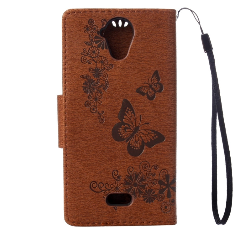 Pressed Flowers Butterfly Pattern Horizontal Flip Leather Case for Wiko U Feel Lite, with Magnetic Buckle & Holder & Card Slots & Wallet
