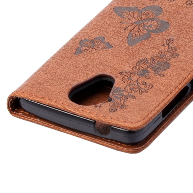 Pressed Flowers Butterfly Pattern Horizontal Flip Leather Case for Wiko U Feel Lite, with Magnetic Buckle & Holder & Card Slots & Wallet