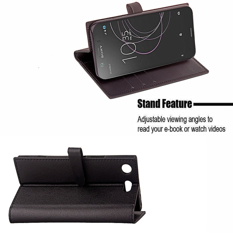 For Sony Xperia XZ1 Compact Business Style Leather Case with Holder & Card Slots & Wallet