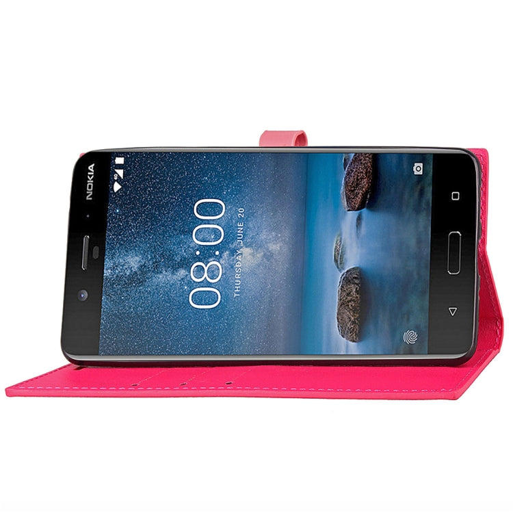 For Nokia 8 Business Style Leather Case with Holder & Card Slots & Wallet