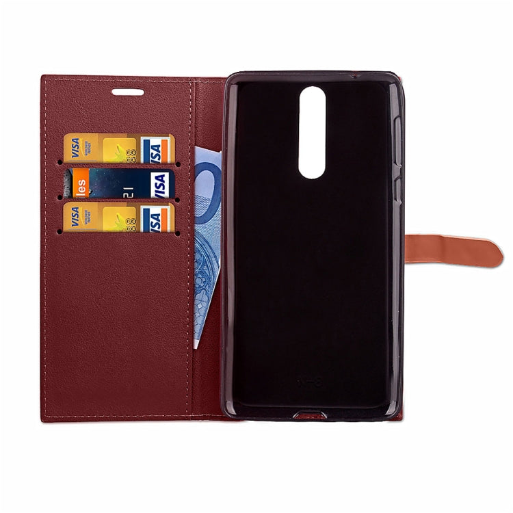 For Nokia 8 Business Style Leather Case with Holder & Card Slots & Wallet