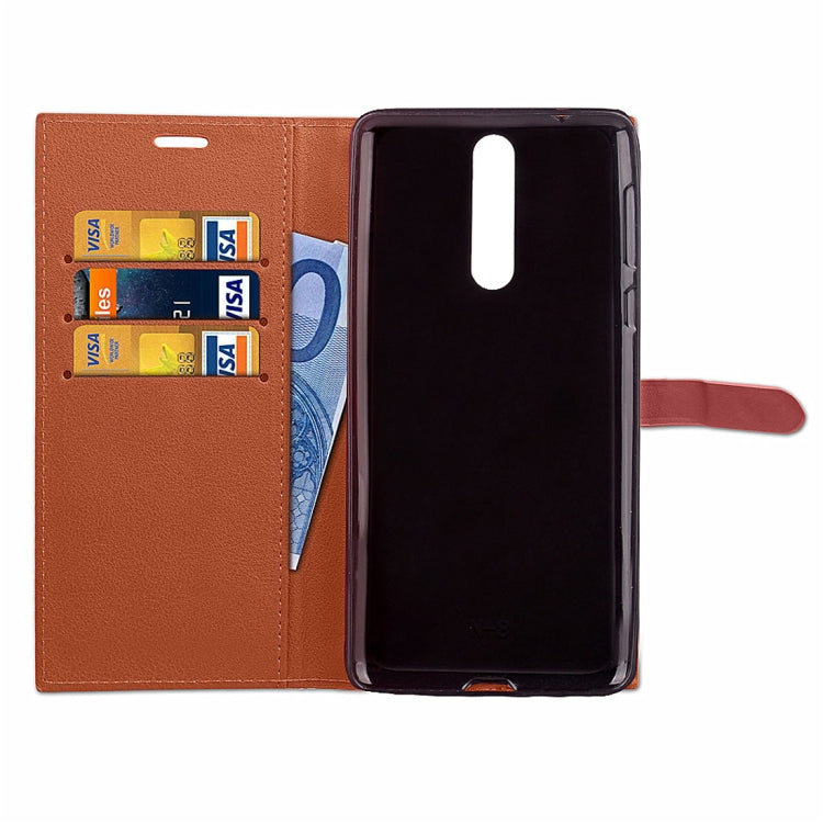 For Nokia 8 Business Style Leather Case with Holder & Card Slots & Wallet