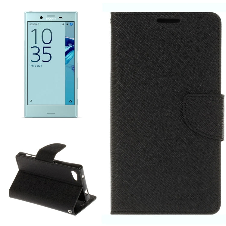 For Sony Xperia X Compact Cross Texture Leather Case with Card Slots & Holder & Wallet