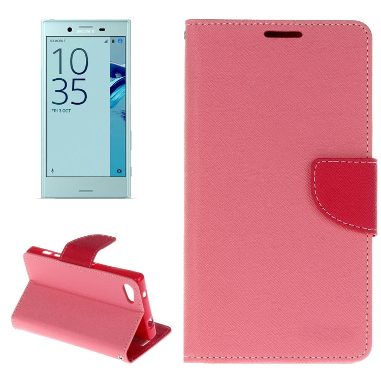 For Sony Xperia X Compact Cross Texture Leather Case with Card Slots & Holder & Wallet