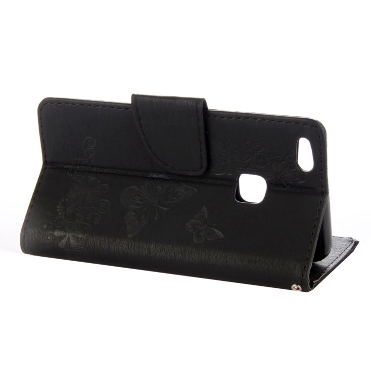 For Huawei P10 Lite Butterflies Embossing Horizontal Flip Leather Case with Holder & Card Slots & Wallet & Lanyard