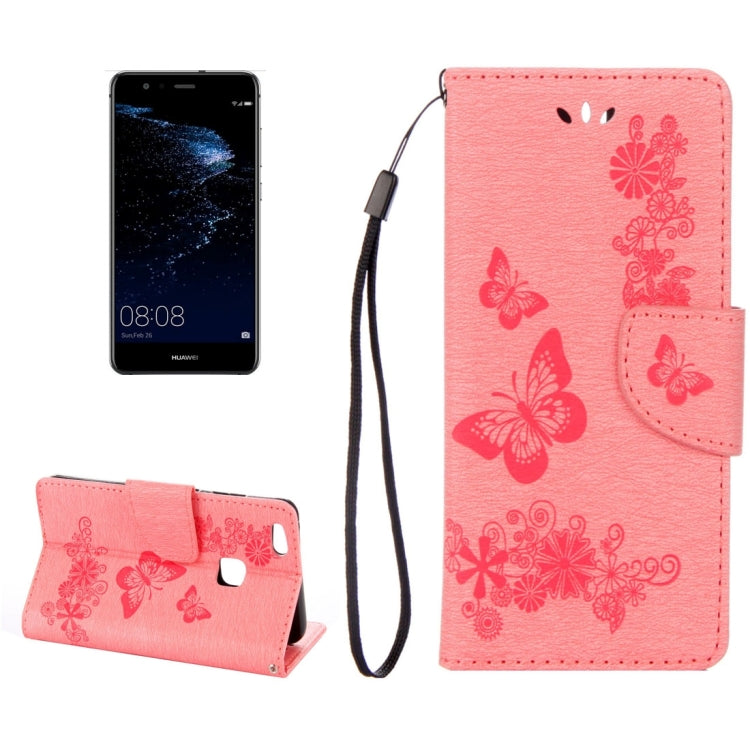 For Huawei P10 Lite Butterflies Embossing Horizontal Flip Leather Case with Holder & Card Slots & Wallet & Lanyard