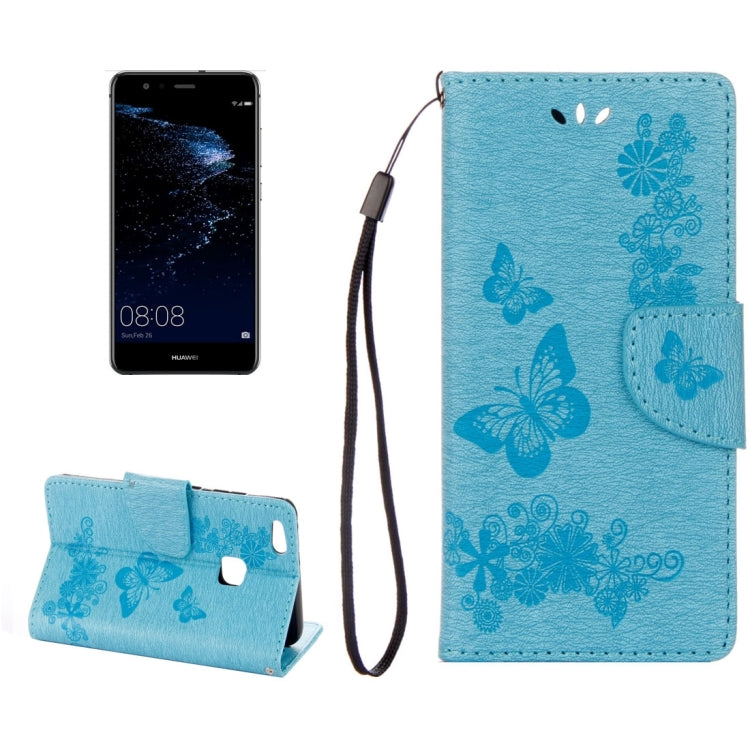 For Huawei P10 Lite Butterflies Embossing Horizontal Flip Leather Case with Holder & Card Slots & Wallet & Lanyard
