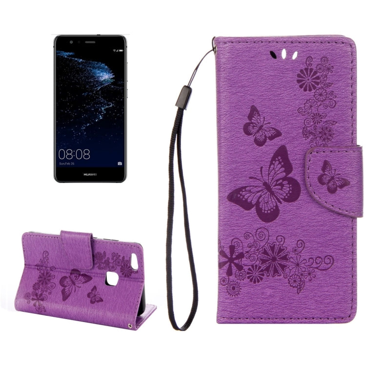 For Huawei P10 Lite Butterflies Embossing Horizontal Flip Leather Case with Holder & Card Slots & Wallet & Lanyard
