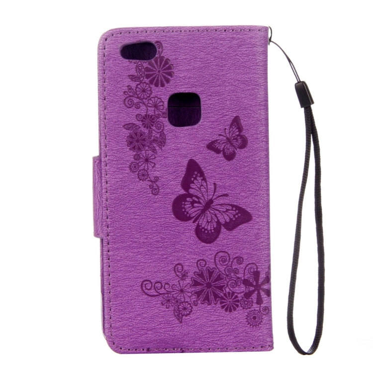 For Huawei P10 Lite Butterflies Embossing Horizontal Flip Leather Case with Holder & Card Slots & Wallet & Lanyard