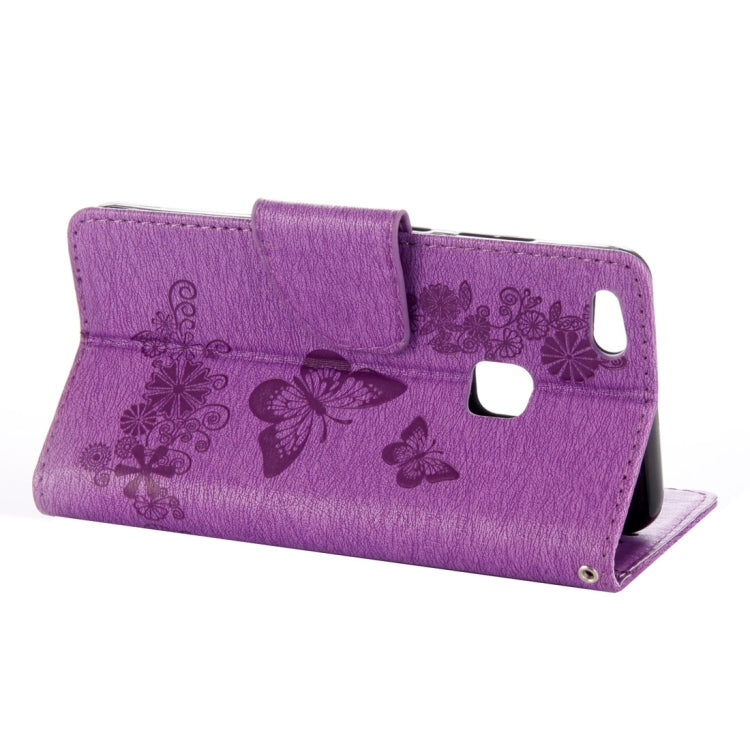 For Huawei P10 Lite Butterflies Embossing Horizontal Flip Leather Case with Holder & Card Slots & Wallet & Lanyard