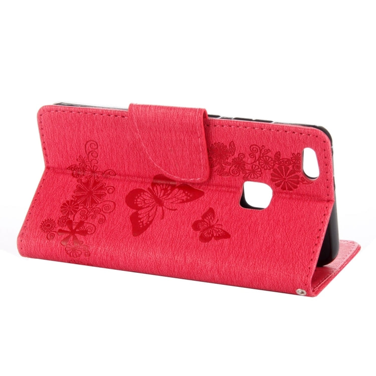 For Huawei P10 Lite Butterflies Embossing Horizontal Flip Leather Case with Holder & Card Slots & Wallet & Lanyard