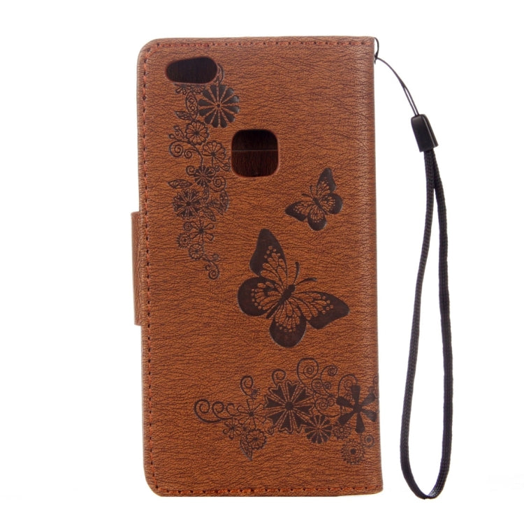 For Huawei P10 Lite Butterflies Embossing Horizontal Flip Leather Case with Holder & Card Slots & Wallet & Lanyard