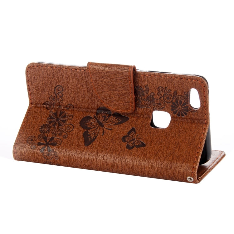 For Huawei P10 Lite Butterflies Embossing Horizontal Flip Leather Case with Holder & Card Slots & Wallet & Lanyard